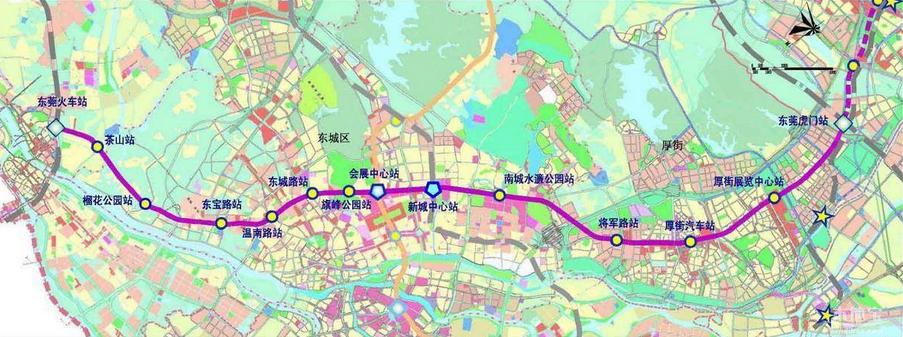东莞地铁R2线路线图