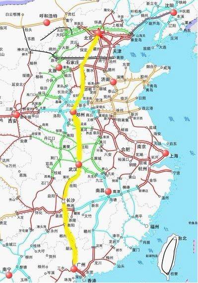京广铁路路线图