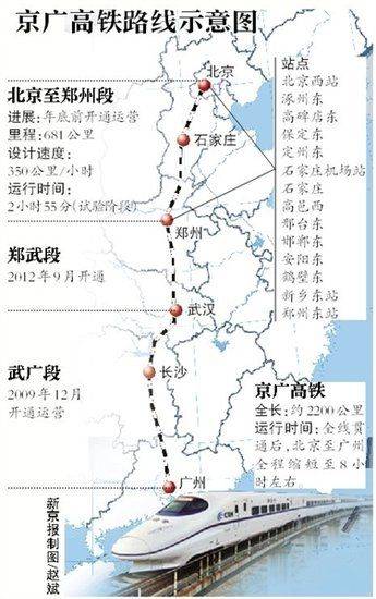 京广高铁北京至郑州段年底开通 全程仅3小时